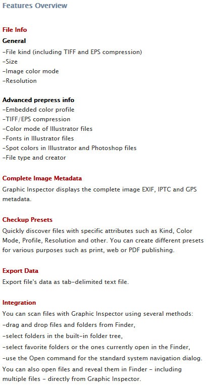Graphic Inspector Feature